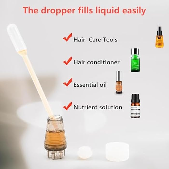 Goodern Hair Oil Applicator,Dual Application Scalp Oil Comb Applicator Hair Root Comb Bottle Bathroom Ball Hair Oil Applicator Home Essential Oil Bottle Hair Care Accessory for Various Liquids- Grey - Image 4